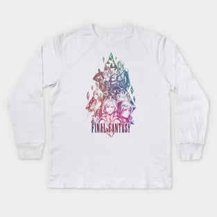 Hail Final Fantasy with logo Kids Long Sleeve T-Shirt